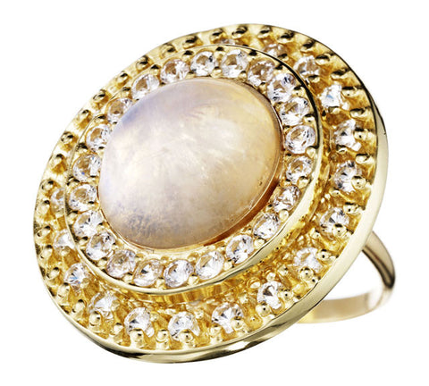 Moonstone & Diamond Cocktail Ring