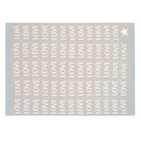 "Love" Jacquard Knit Blanket, Blue