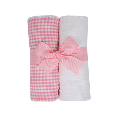 Pink Elephant Burp Pads (Set of 2)