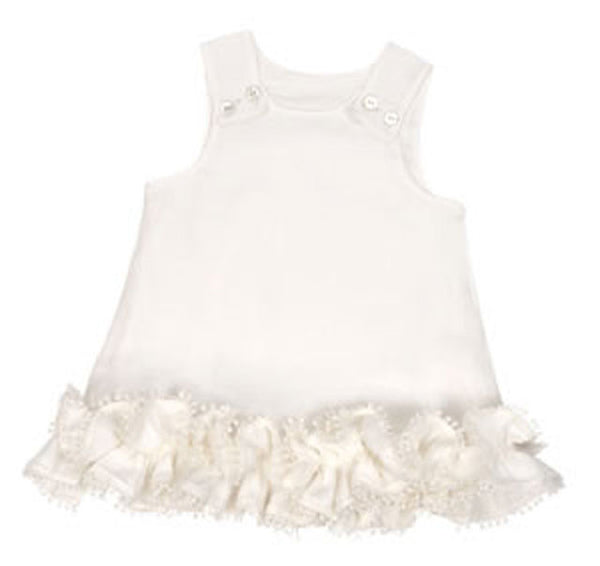 Linen Pom Pom Dress with Diaper Cover