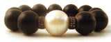 Diamond & South Sea Pearl Onyx Bracelets