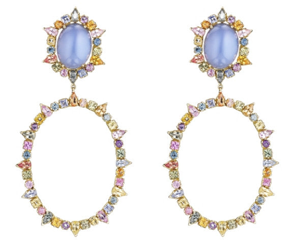 Sapphire & Blue Chalcedony Earrings