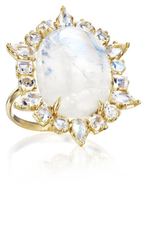 Rainbow Moonstone Ring