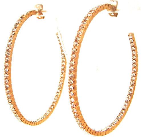 Crystal Hoop Earrings, Rose-Gold Plated