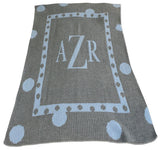 Large Polka Dot Monogram Blanket