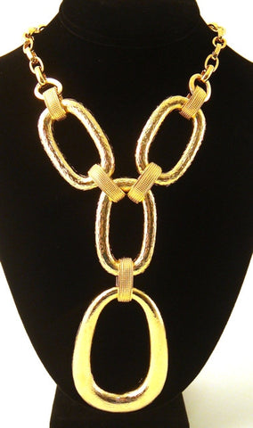 Bold Gold-Tone Drop Necklace