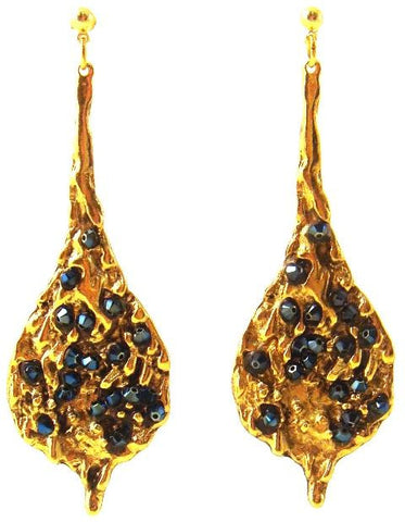 Zahav Earrings, Midnight Blue