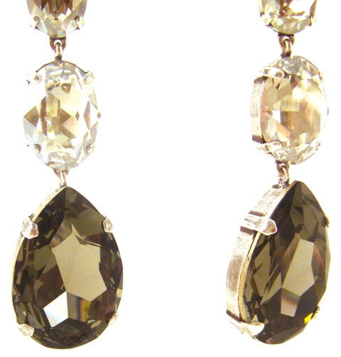 "Black Diamond" & Crystal Earrings