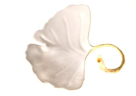 White Ginkgo Leaf Bowl, Medium