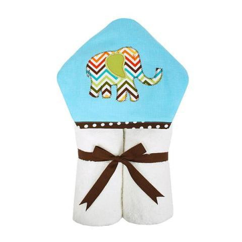 Blue Elephant Zig Zag Hooded "Everykid" Towel
