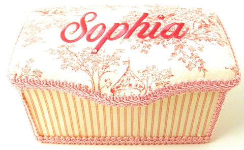 Personalized Baby Wipe Case, Pink Toile (Nursery Size)