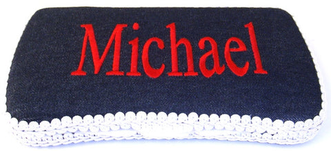 Personalized Baby Wipe Case, Denim (Travel Size)