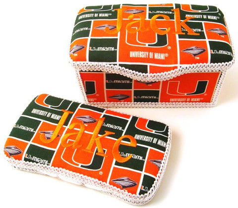 Personalized Baby Wipe Case Set, University of Miami