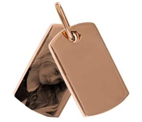 Personalized Rose Gold Dog Tag, Small (1/2
