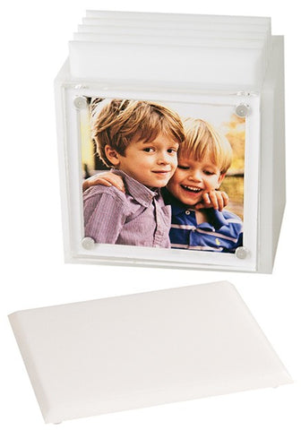 Photo Lucite Coaster Set, White