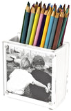 Photo Lucite Pen Holder, White