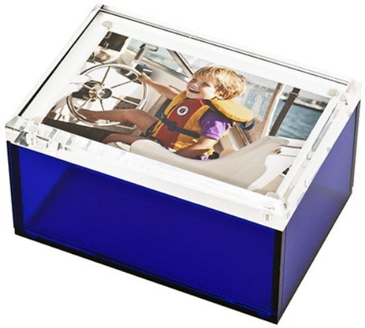 Photo Lucite Box, Sea Glass Blue (Medium)