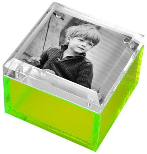 Photo Lucite Box, Neon Green (Small)