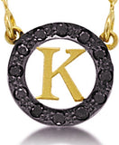 Diamond 3 Initial Cutout Necklace, Small