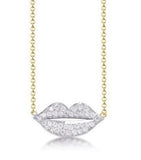 Mini Diamond Lips Necklace