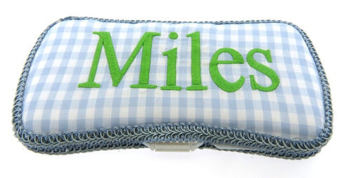 Personalized Baby Wipe Case, Blue & Green (Travel Size)