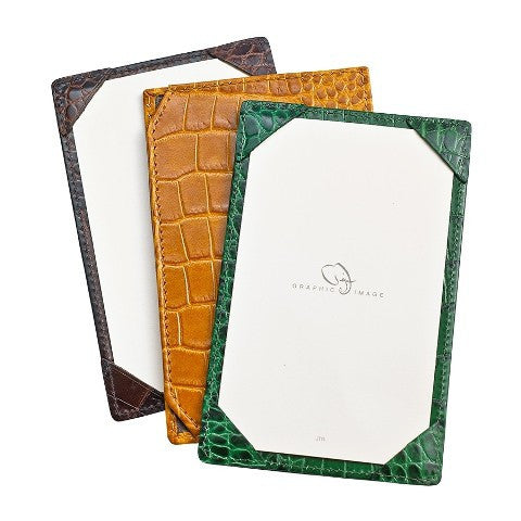 Croco Embossed Jotter with Personalized Cards (4 Color Choices)