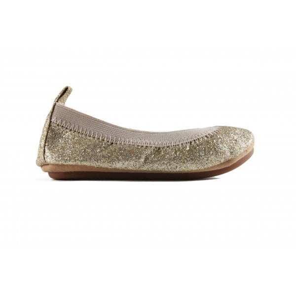 Glitter Ballet Flats, Gold (Toddler)