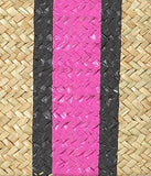 Personalized Straw Beach Bag, Pink & Gray