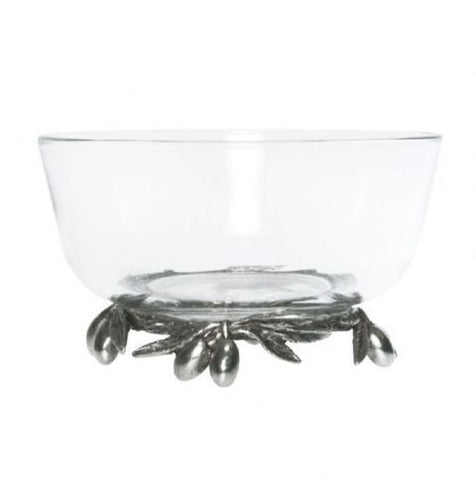 Olive Branch Glass Bowl