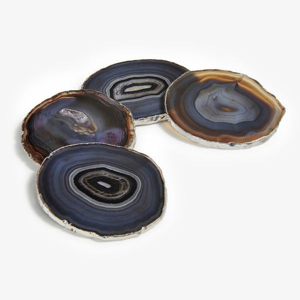 Lumino Gilded Coasters, Midnight/Silver