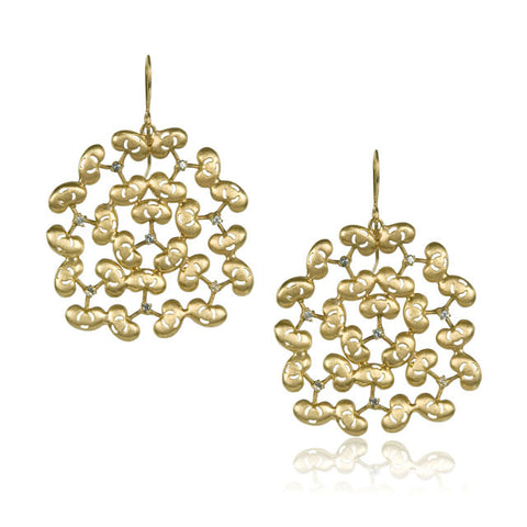 Bean Earrings, Yellow Gold