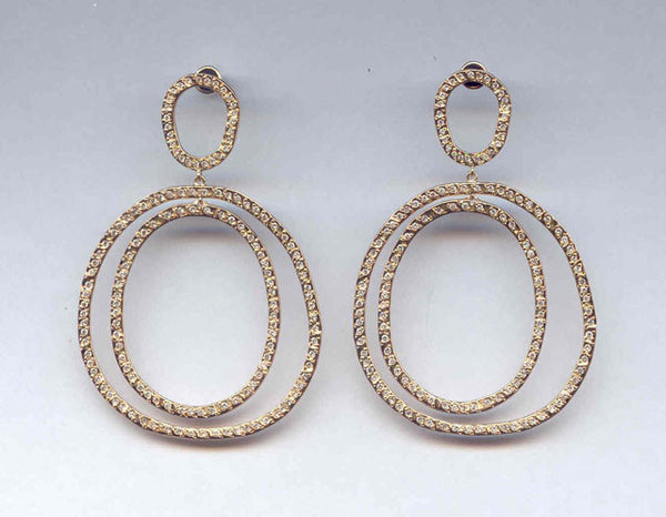 Diamond Double Hoop Earrings