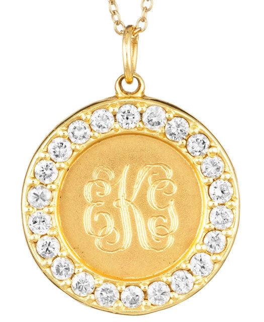 White Sapphire & Gold Monogram Necklace – Linea Luxe