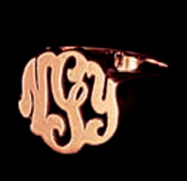 Rose Gold Monogram Ring