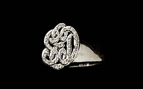 Diamond Monogram Ring