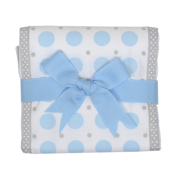 Blue Elephant Trimmed Burp Pad