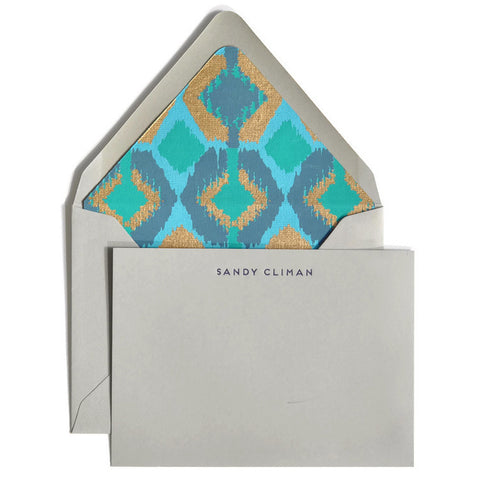 Letterpress Notecards & Envelopes: Shades of Blue