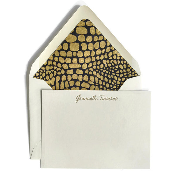 Letterpress Notecards & Envelopes: Black & Gold