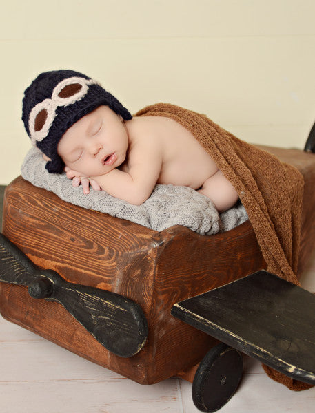 Children's aviator hat and goggles on sale