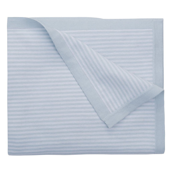 Mini Stripe Knit Blanket, Blue