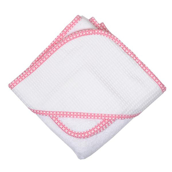 Pink Dot Pique Hooded Towel & Washcloth Set