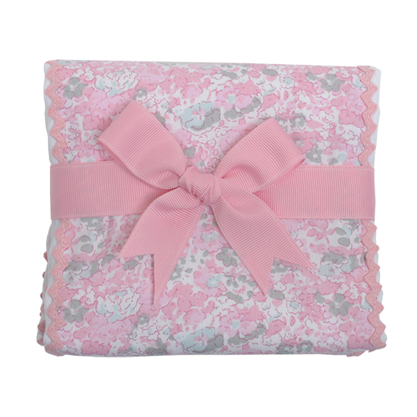 Pink Elephant Fancy Trimmed Burp Pad