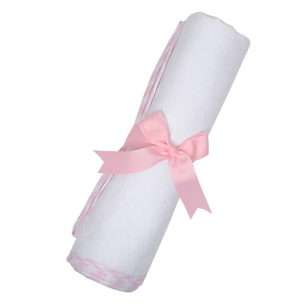 Pink Houndstooth Receiving/Swaddle Blanket – Linea Luxe