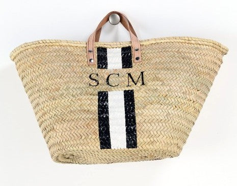 Luxe Stripe Straw Tote