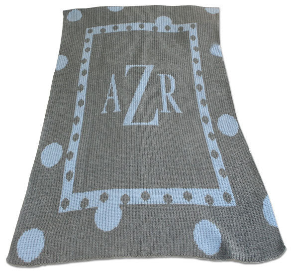 Large Polka Dot Monogram Blanket