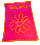 Flower and Scalloped Edge Personalized Blanket