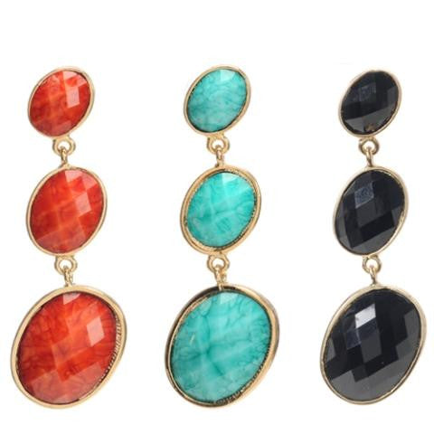 Triple Tiered Earring, Black