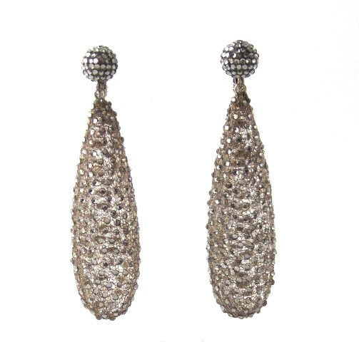 Mesh & Crystal Drop Earrings