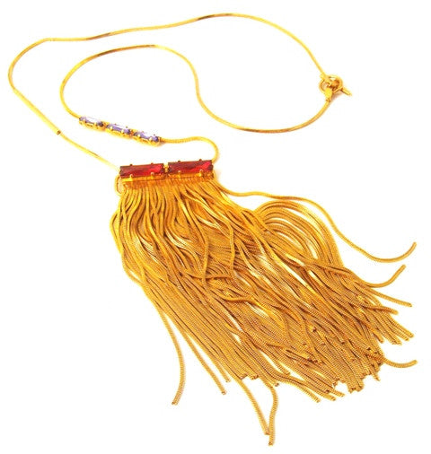 Fringe & Crystal Gold-Tone Necklace
