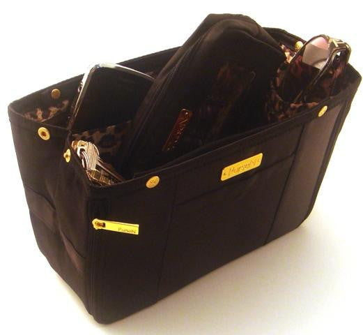 Black & Leopard Purse Organizer & Cosmetic Bag Set